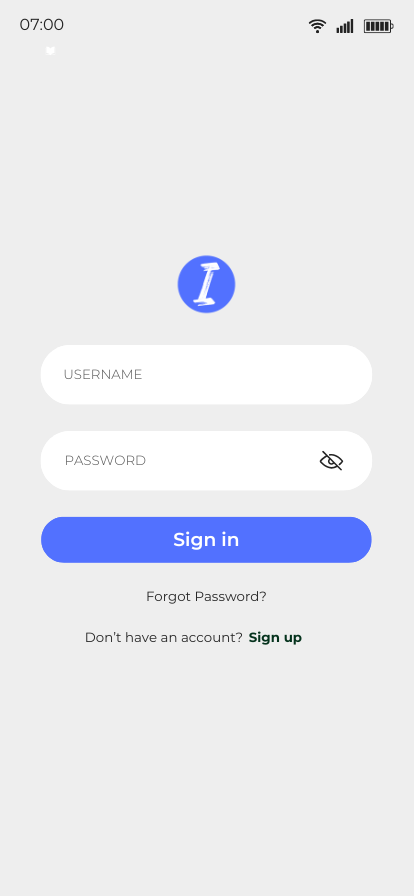  Main Login area