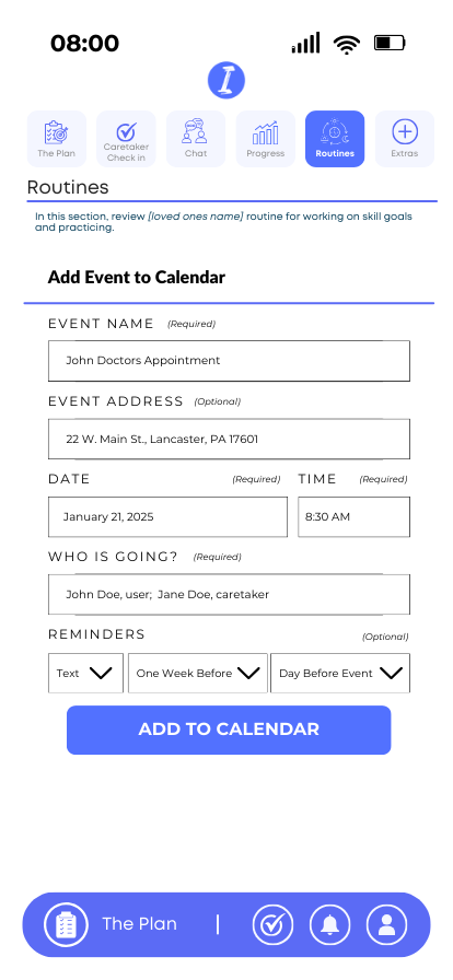  Routines Main Screen