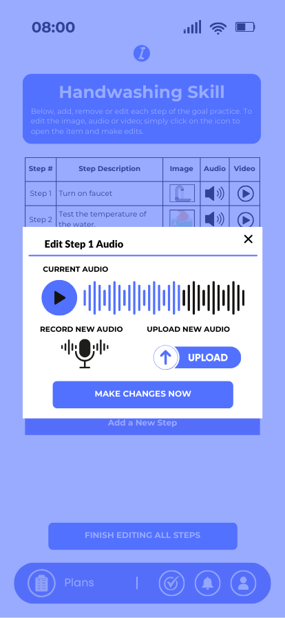  Edit audio of a single step